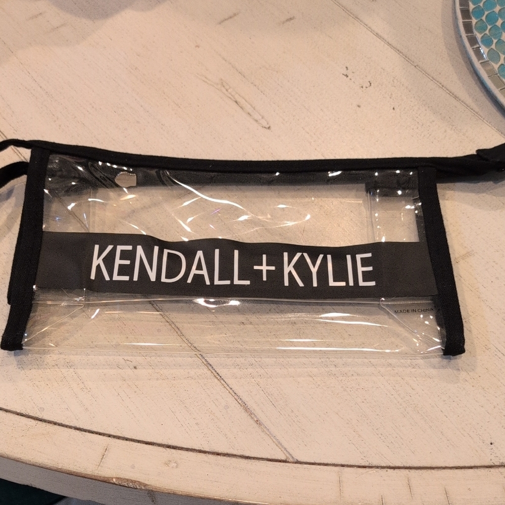 Kendall + Kylie Clear Black Trim Pouch